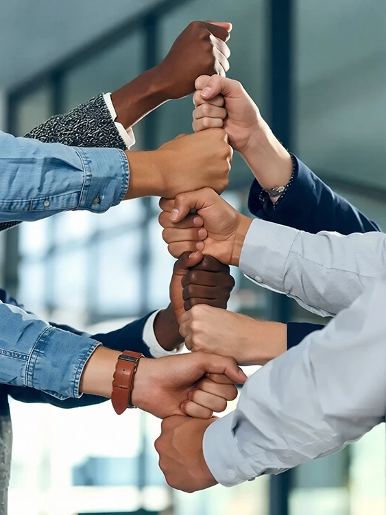 Allband Core Values teamworks hands